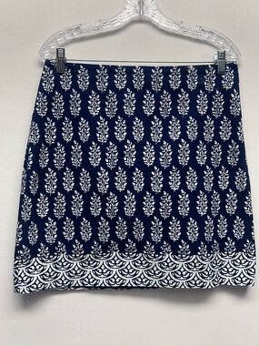 Navy Blue Printed Mini Skirt Talbots size 8